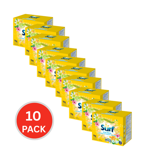 Surf 1kg Laundry Detergent Powder Sun Fresh (10x Pack)