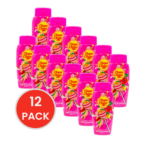 Chupa Chups 300ml Bath And Shower Gel Strawberry Swirl (12x Pack)