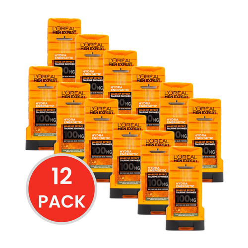 Loreal Men Expert Wash For Body Face Hair Beard Moisturise Hydra Energetic Taurine Shower 300ml (12x Pack)