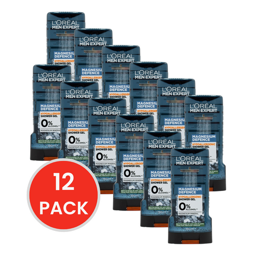 Loreal Shower Gel Men Expert Hypoallergenic Magnesium Mineral 300ml (12x Pack)