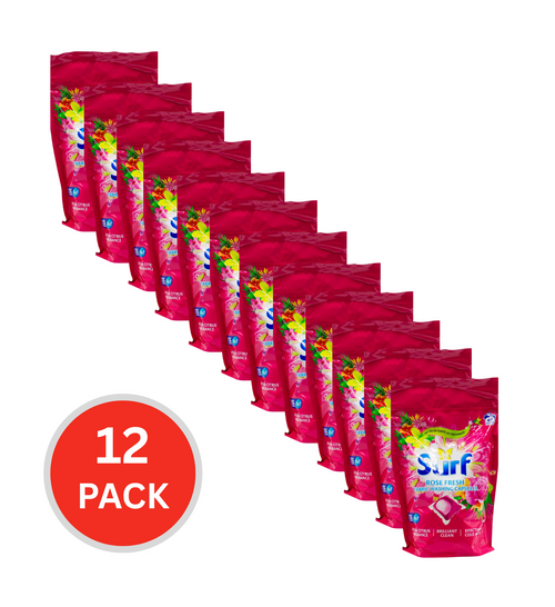Surf Pk40 Fabric Washing Capsules Front And Top Loader Rose Fresh (12x Pack)