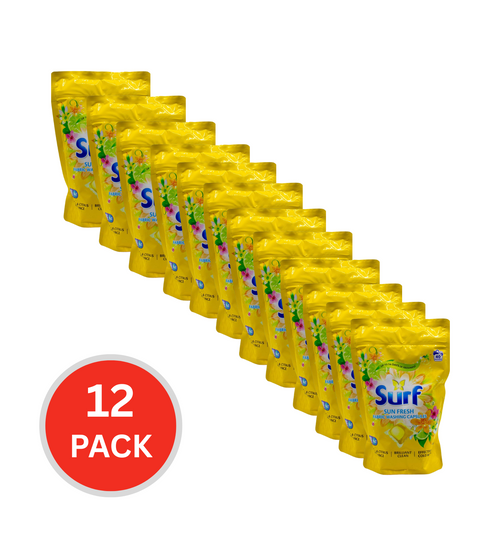 Surf Pk40 Fabric Washing Capsules Front And Top Loader Sun Fresh (12x Pack)