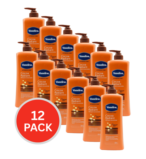 Vaseline Intensive Care Cocoa Radiant With Pure Cocoa Butter 400ml (12 Pack)