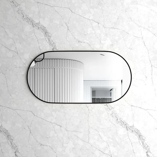 Noosa 1200(W)x600(H) Black Metal Frame Mirror- Install Horizontal or Vertical