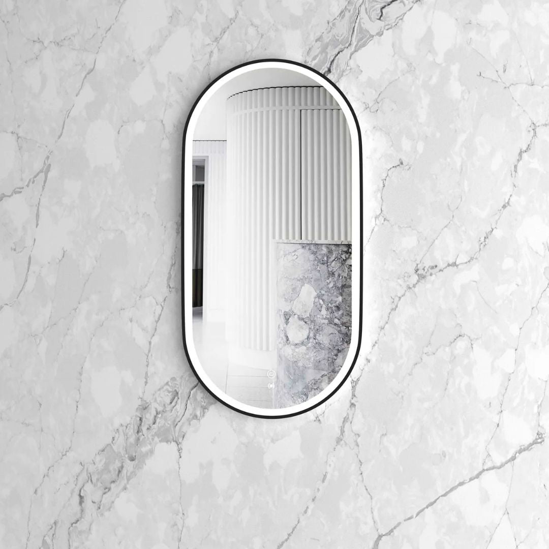 LED Noosa 900(H)x450(W) Black Metal Frame Mirror