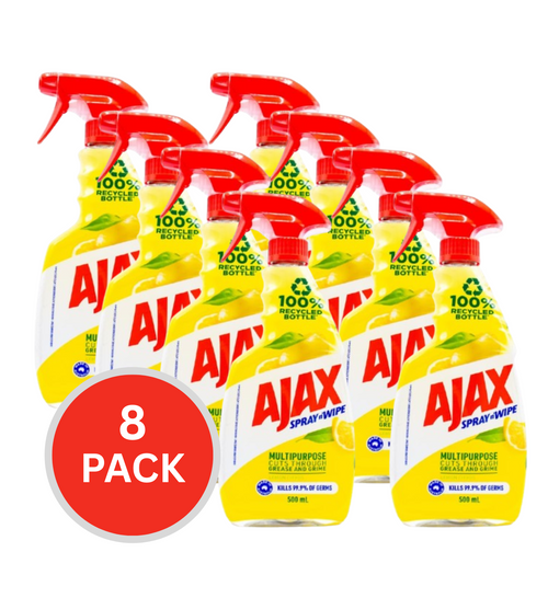 Ajax 500ml Spray N Wipe Trigger Multi Purpose Lemon Citrus ( 8x Pack)