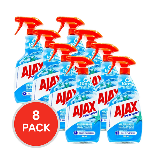 Ajax 500ml Spray N Wipe Trigger Ocean Fresh (8x Pack)