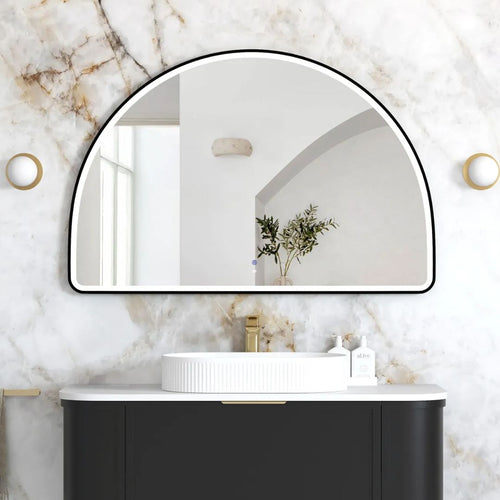 LED Moonlight Archie 800(H)x1200(W) Black Metal Frame Mirror