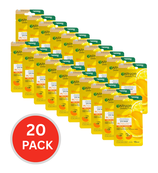 Garnier 5g Eye Mask Skin Active Brightening And Glow Boosting Vitamin C (20x Pack)