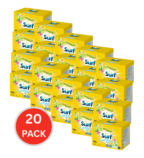 Surf 500g Laundry Detergent Powder Sun Fresh (Box) (20x Pack)