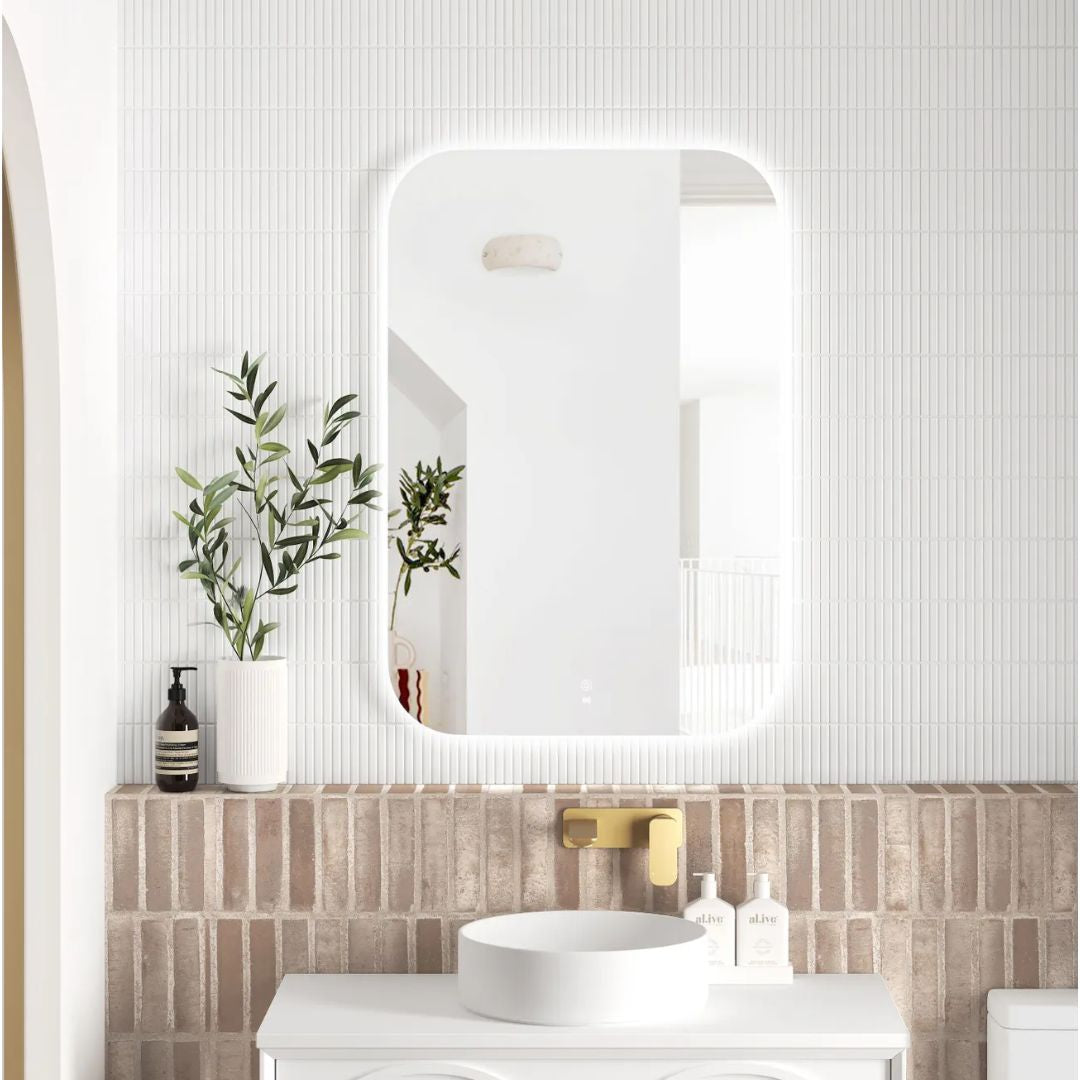 LED Newport 900(H)x600(W) Frameless Mirror - Install Horizontal or Vertical