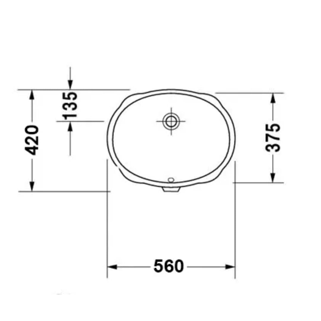 Undermount Oval 570x420x200 Basin