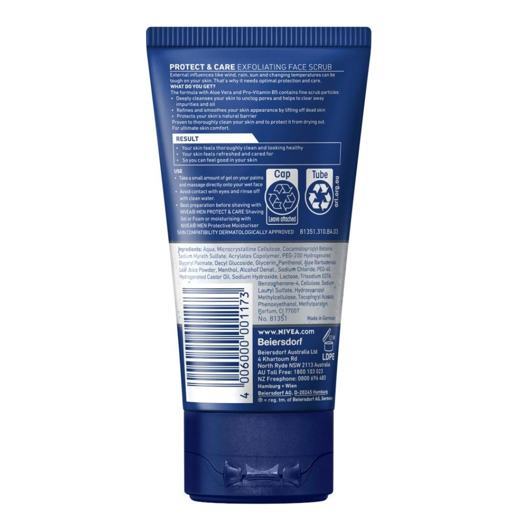 Nivea Men Face Scrub Protect & Care Aloe Vera 75mL (6 Pack)