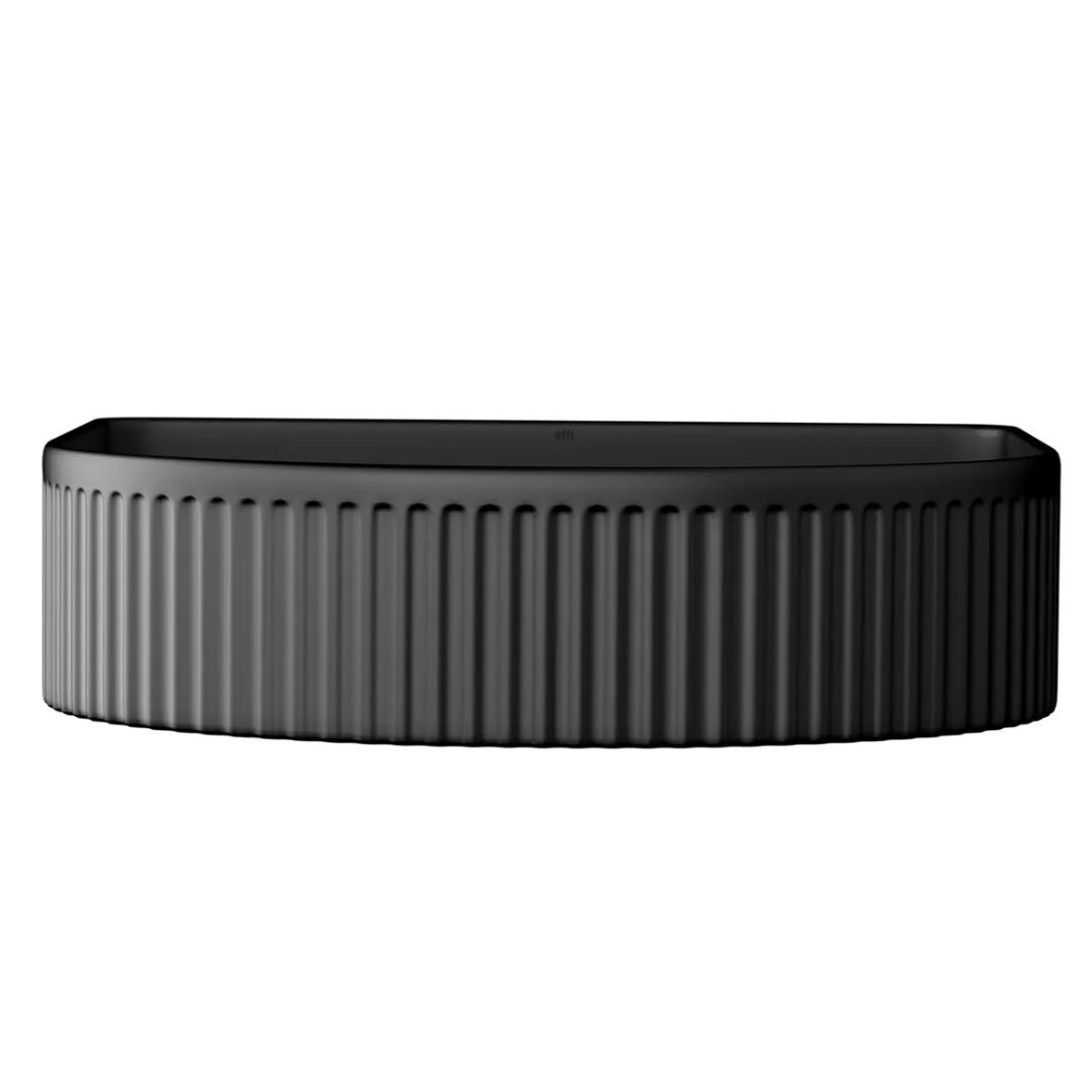 Archie 415x365x100 Matte Black Fluted Basin