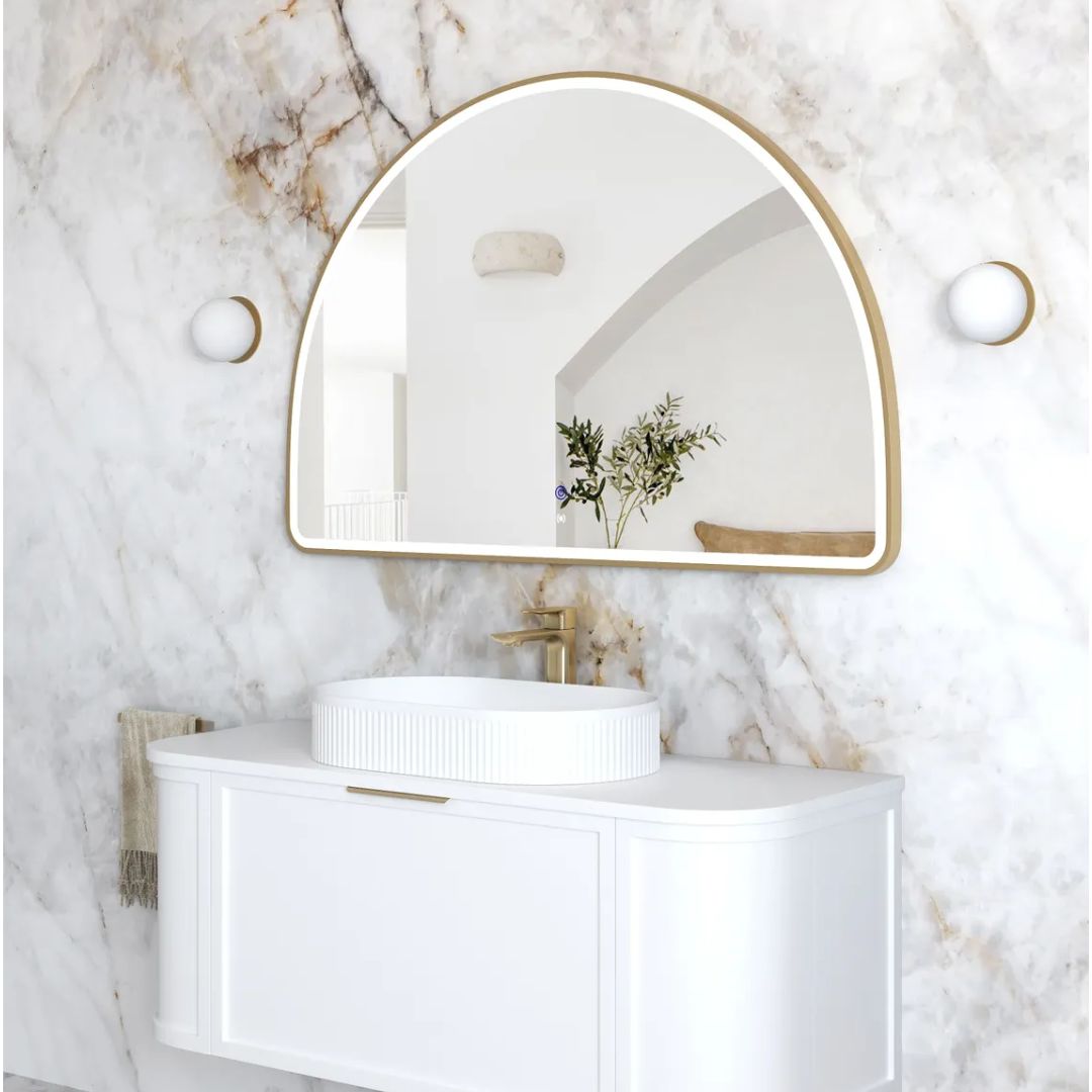 LED Moonlight Archie 800(H)x1200(W) Gold Metal Frame Mirror