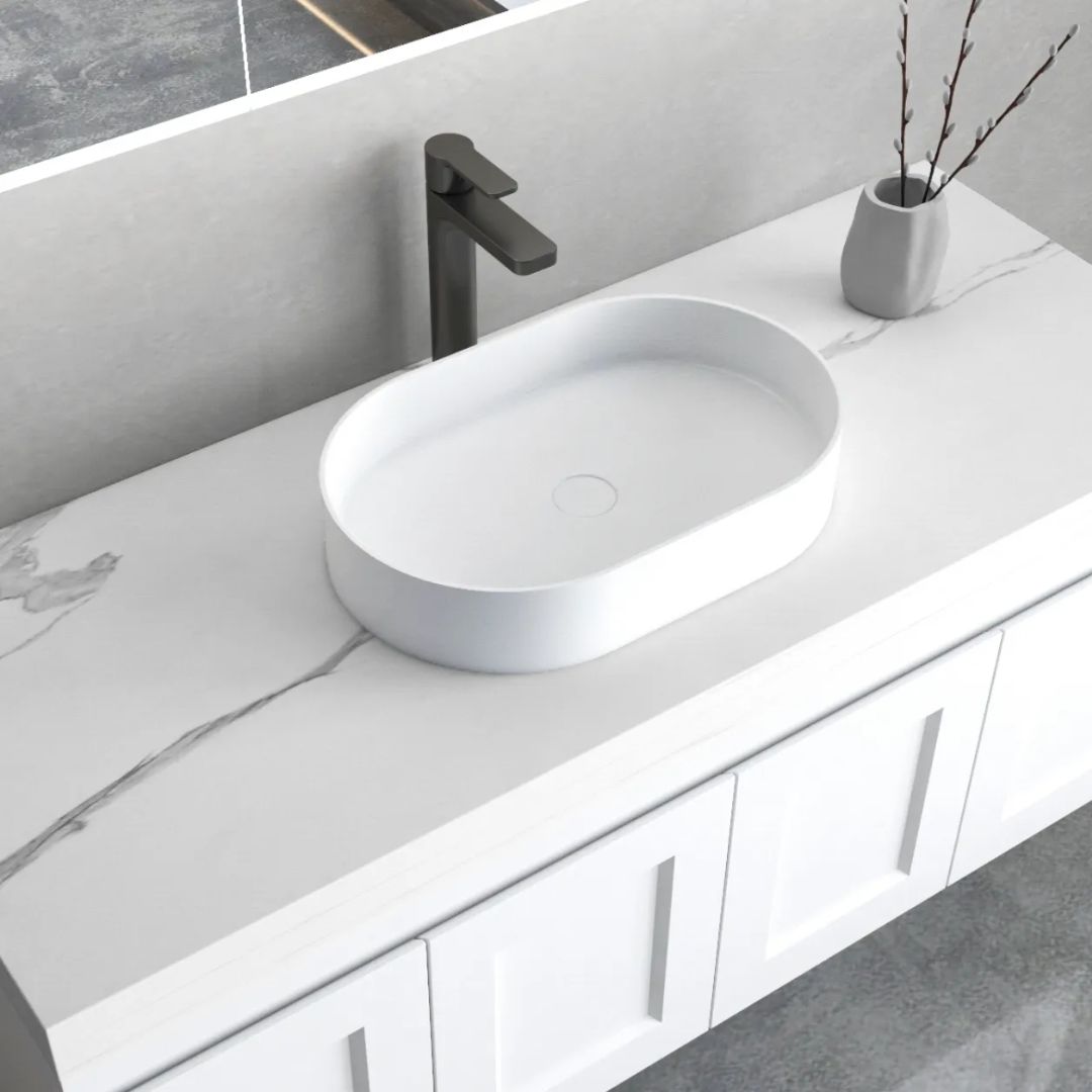 Noosa Solid Surface 585x385x110 Matte White Basin NF