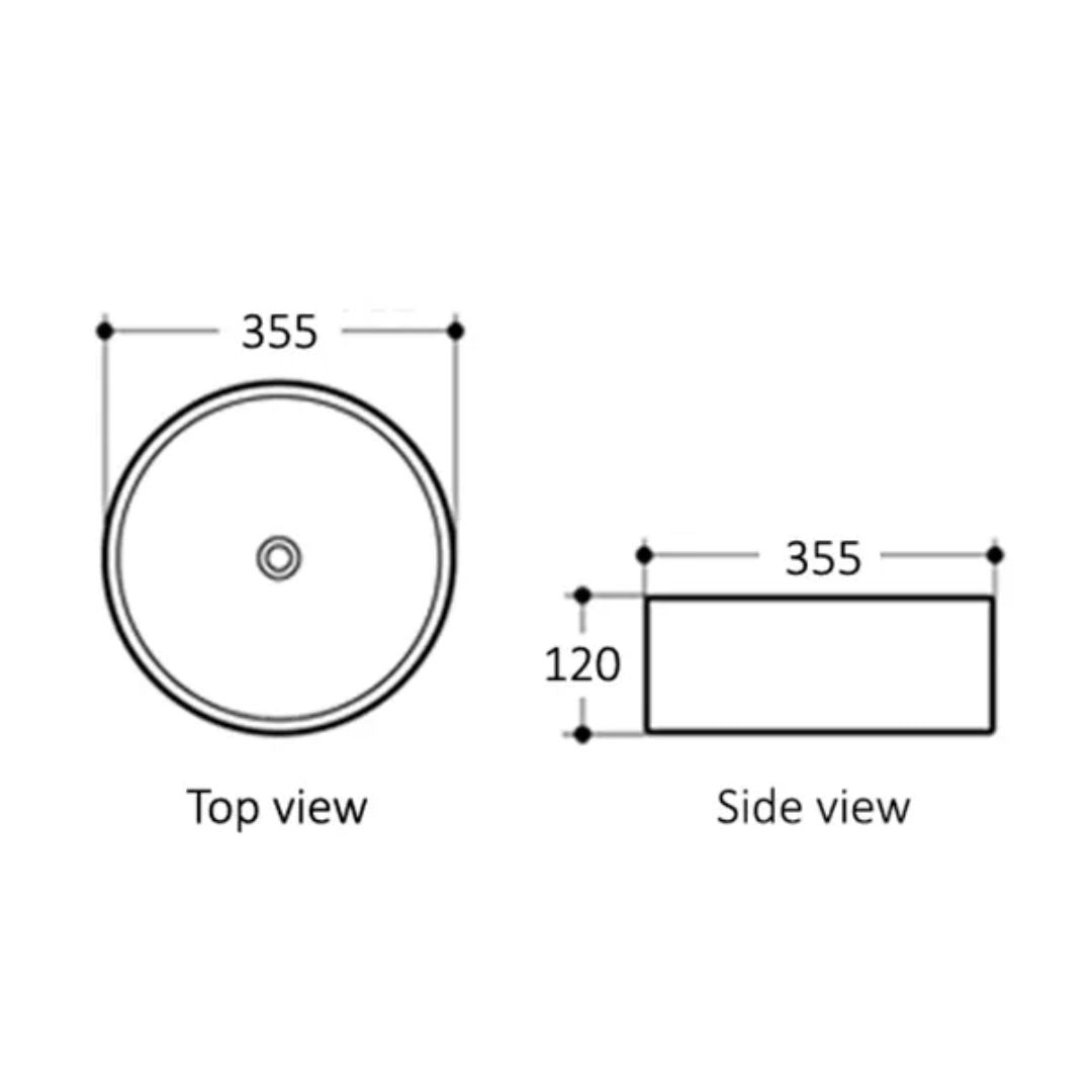 Artis 88 355x355x120 Matte Black Basin