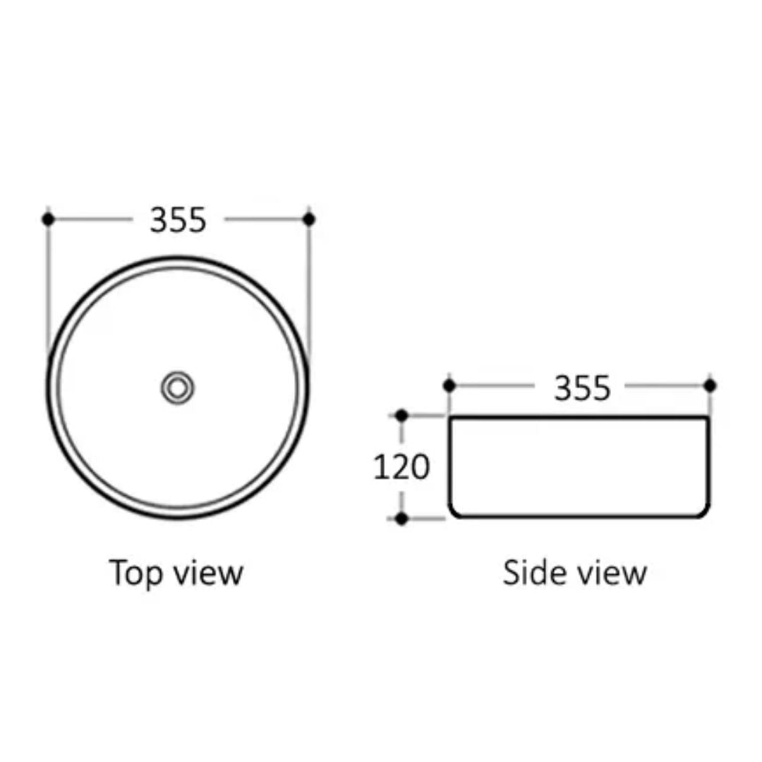 Artis 88 355x355x120 Matte White Basin