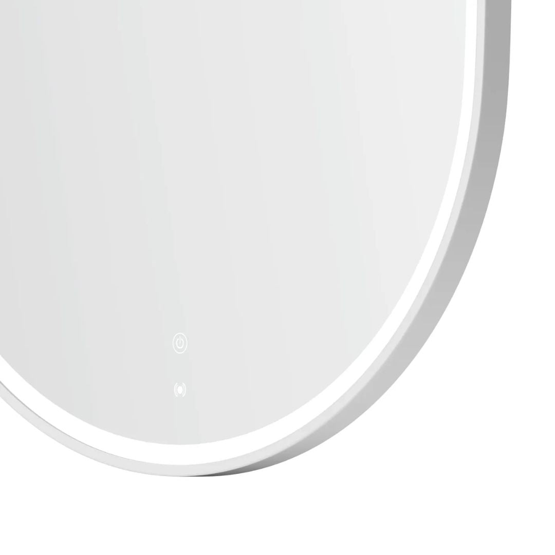 LED Noosa 900(H)x600(W) White Metal Frame Mirror- Install Horizontal or Vertical
