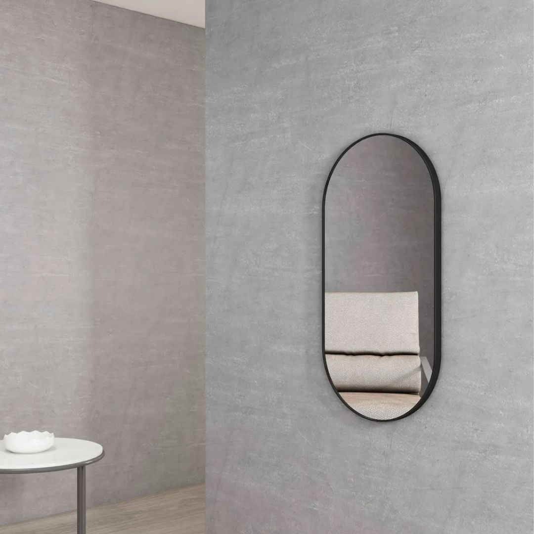 Noosa 900(H)x450(W) Black Metal Frame Mirror