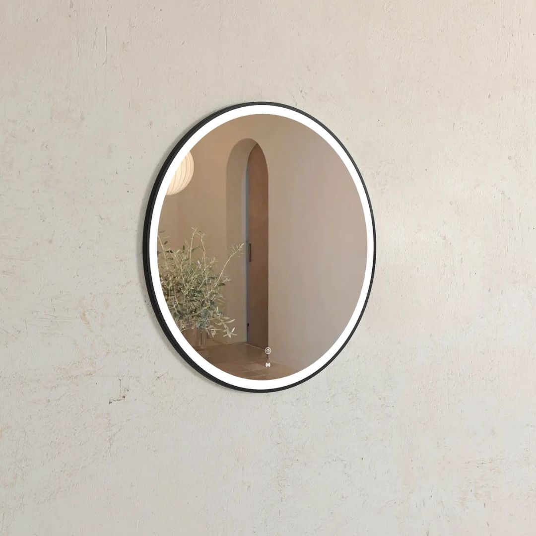 LED Bondi 800mm Black Metal Frame Mirror