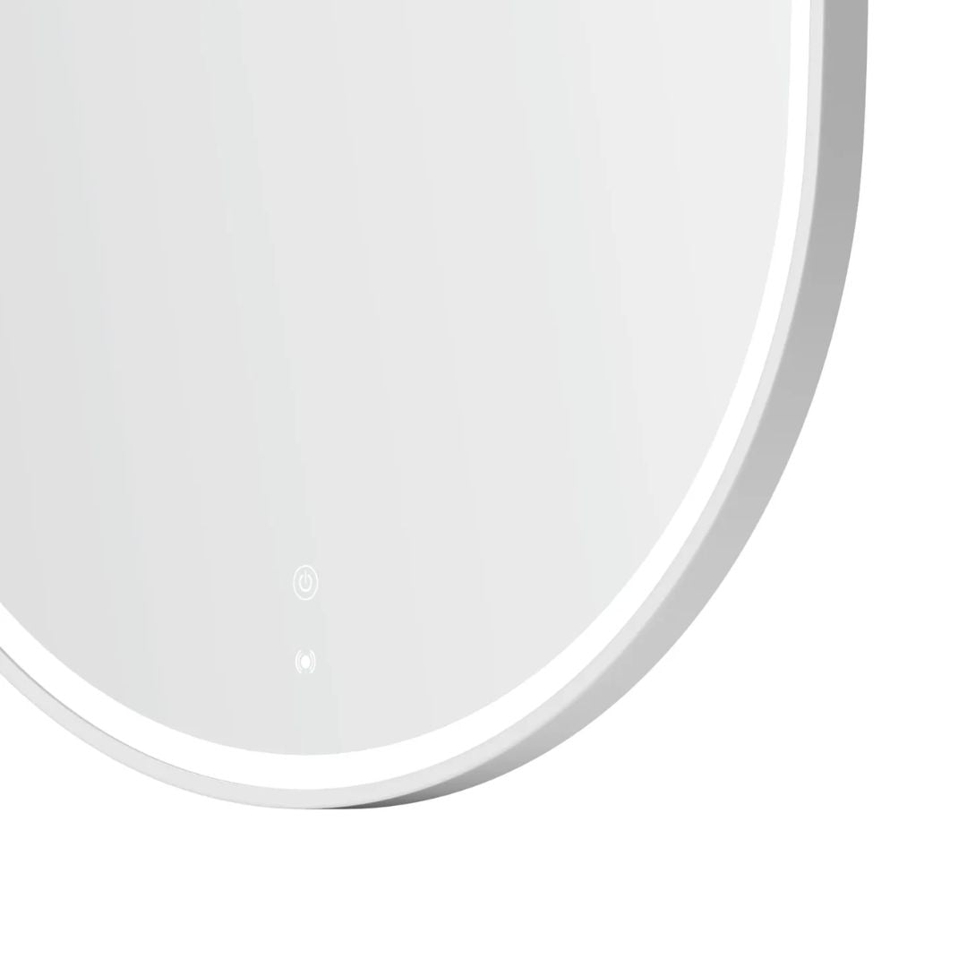 LED Noosa 900(H)x450(W) White Metal Frame Mirror