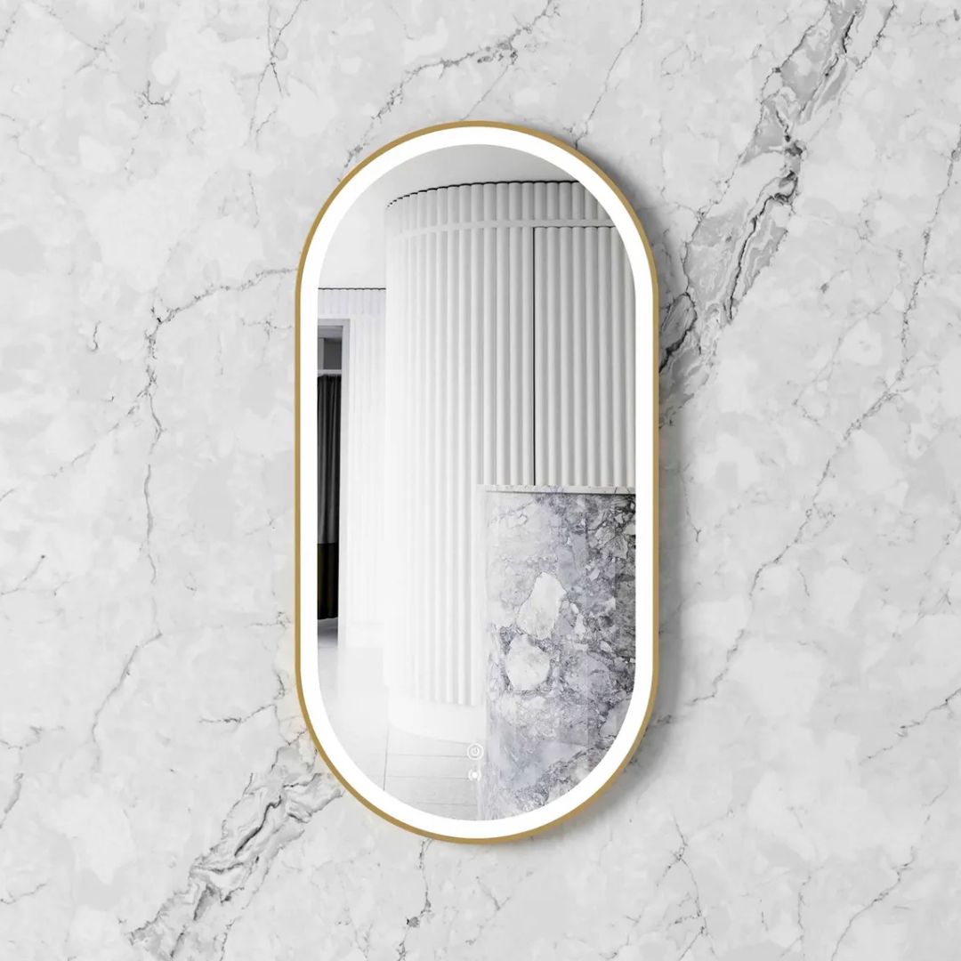 LED Noosa 900(H)x450(W) Gold Metal Frame Mirror
