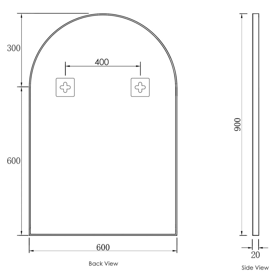 Archie 900(H)x600(W) White Metal Framed Mirror