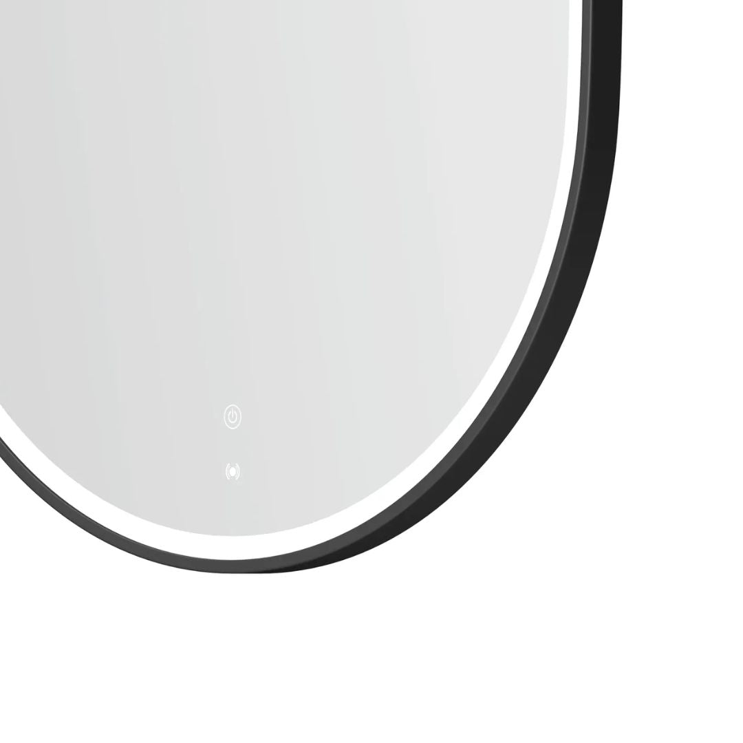 LED Noosa 900(H)x600(W) Black Metal Frame Mirror- Install Horizontal or Vertical