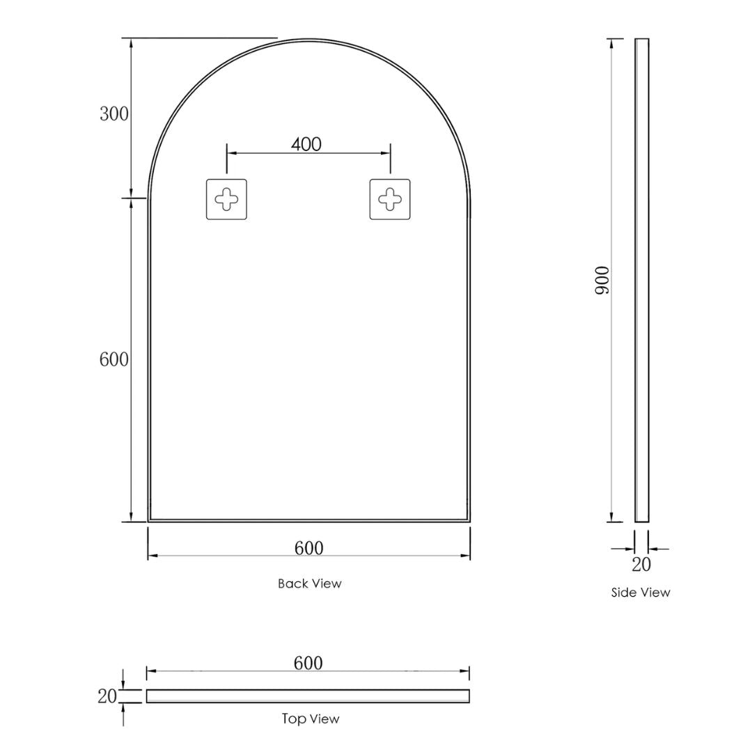 Archie 900(H)x600(W) Gold Metal Framed Mirror