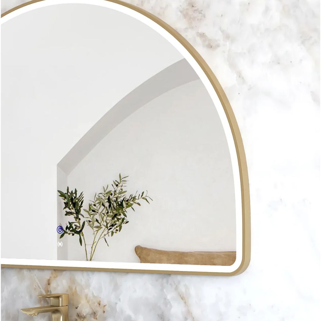 LED Moonlight Archie 800(H)x1200(W) Gold Metal Frame Mirror