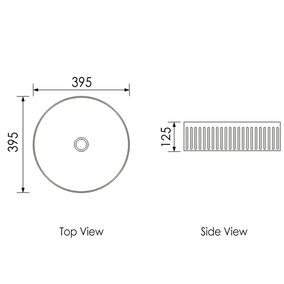 Oxford Round 395x395x120 Gloss White Basin