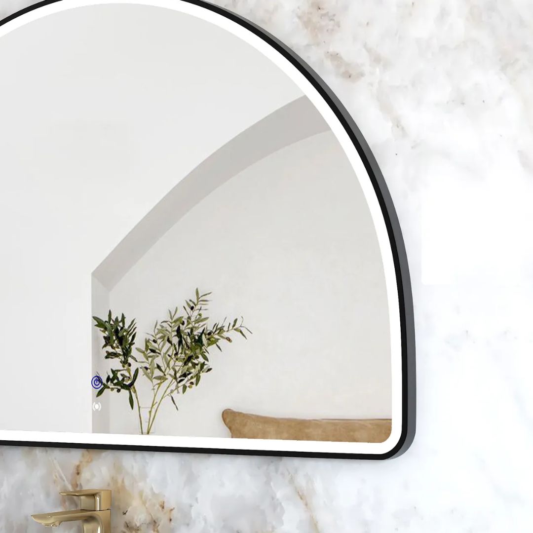 LED Moonlight Archie 800(H)x1200(W) Black Metal Frame Mirror