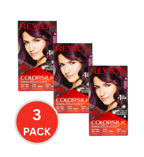 Revlon Colorsilk Permanent Hair Color 34 Deep Burgundy (6x Pack)