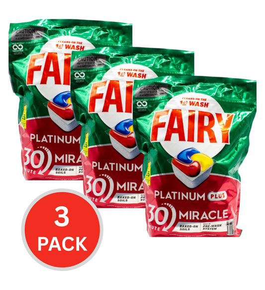 Fairy Dishwasher Capsules Platinum Plus Miracle Lemon 3 x 65Pk (195 Tablets)