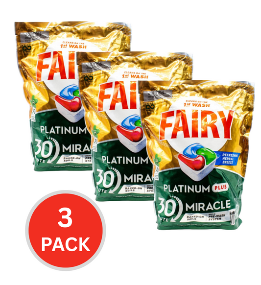 Fairy Dishwasher Capsules Platinum Plus Refreshing Herbal Breeze 3 x 70Pk (210 Tablets)