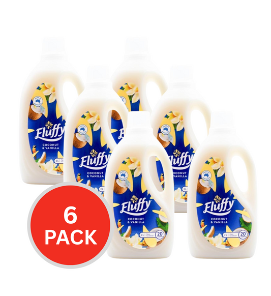 Fluffy Fabric Conditioner Coconut & Vanilla 2L (6 Pack)