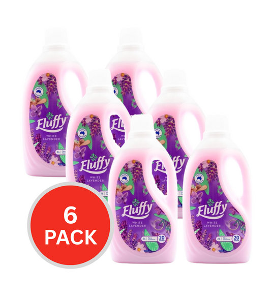 Fluffy Fabric Conditioner White Lavender Ready To Use 2L (6 Pack)