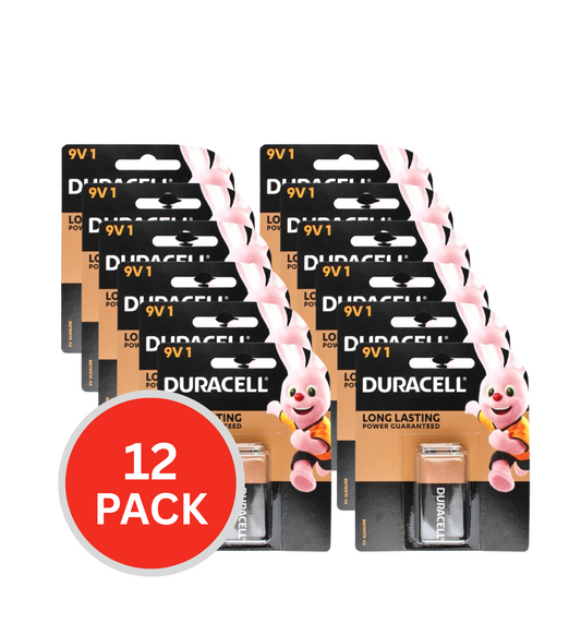 Duracell 9V Alkaline Batteries 12 x 1Pk (Value Pack 12)
