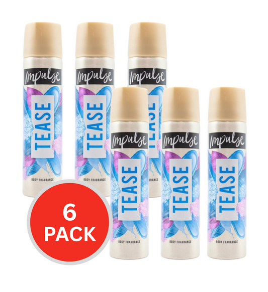 Impulse Body Fragrance Tease 50g / 75ml (6 Pack)