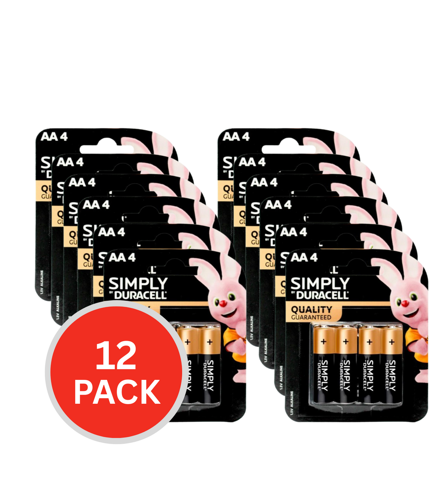 Duracell Simply AA Batteries – Dependable Everyday Power 12 x 4Pk (Value Pack 48)