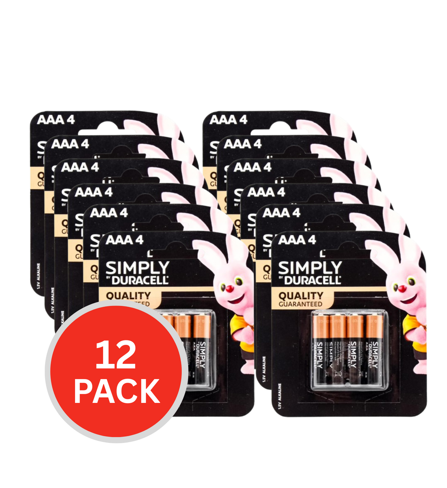 Duracell AAA Simply Batteries 12 x 4Pk (Value Pack 48)