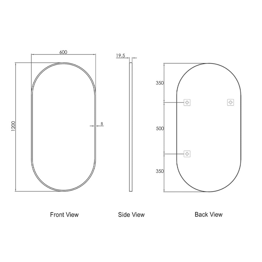 Noosa 1200(W)x600(H) Gold Metal Frame Mirror- Install Horizontal or Vertical