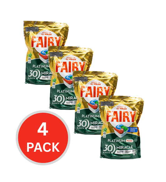 Fairy Dishwasher Capsules Platinum Plus Refreshing Herbal Breeze 4 x 45Pk (180 Tablets)