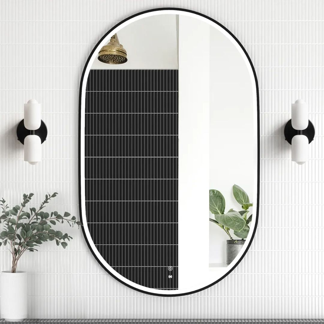 LED Noosa 900(H)x600(W) Black Metal Frame Mirror- Install Horizontal or Vertical