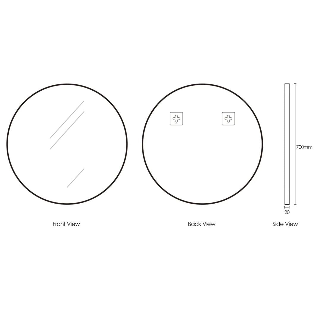 London 700mm White Metal Frame Mirror
