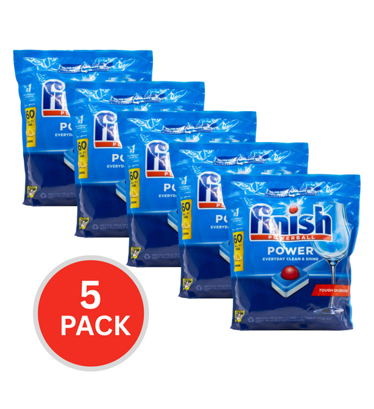 Finish Dishwasher Tablets Powerball Power All In 1 Lemon 5 x 60Pk (300 Tablets)