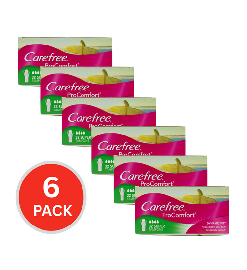 Carefree Pk32 Super Tampons Pro Comfort Dynam (6x Pack)