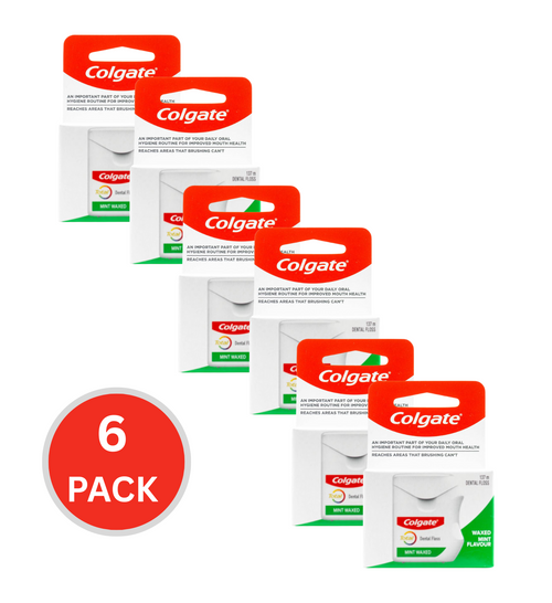 Colgate 137m Dental Floss Mint Waxed (6x Pack)