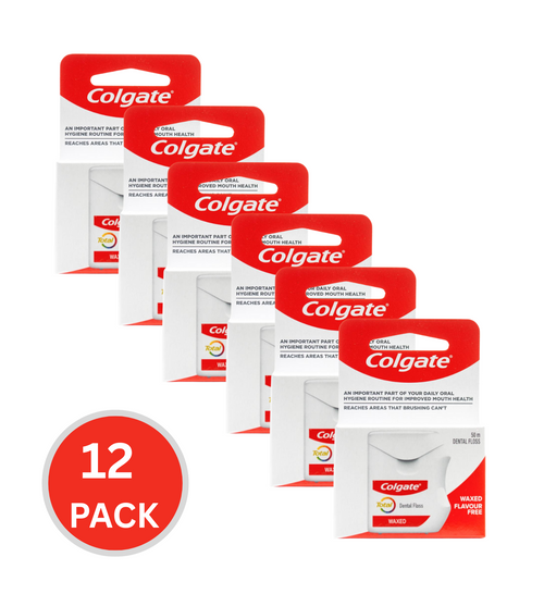 Colgate 50m Dental Floss Waxed Flavour Free (6x Pack)